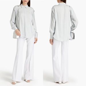 BA&SH Alia gathered satin-twill shirt